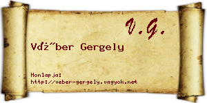 Véber Gergely névjegykártya